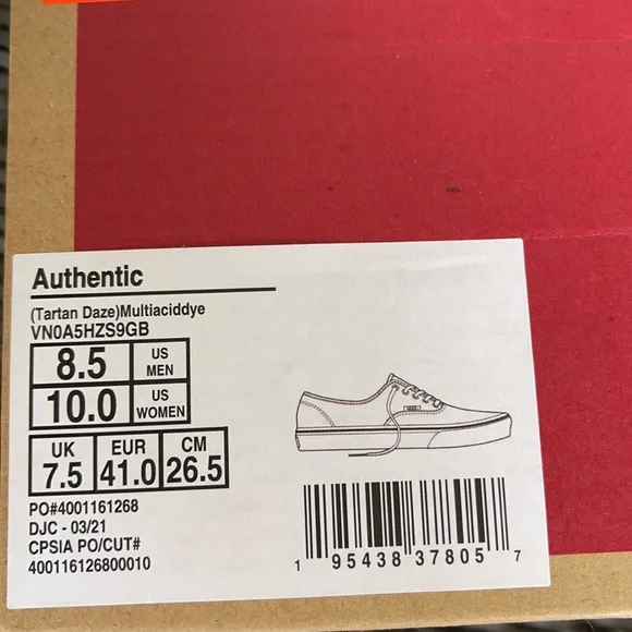 Vans Authentic Tartan Daze Multiaciddye WMNS